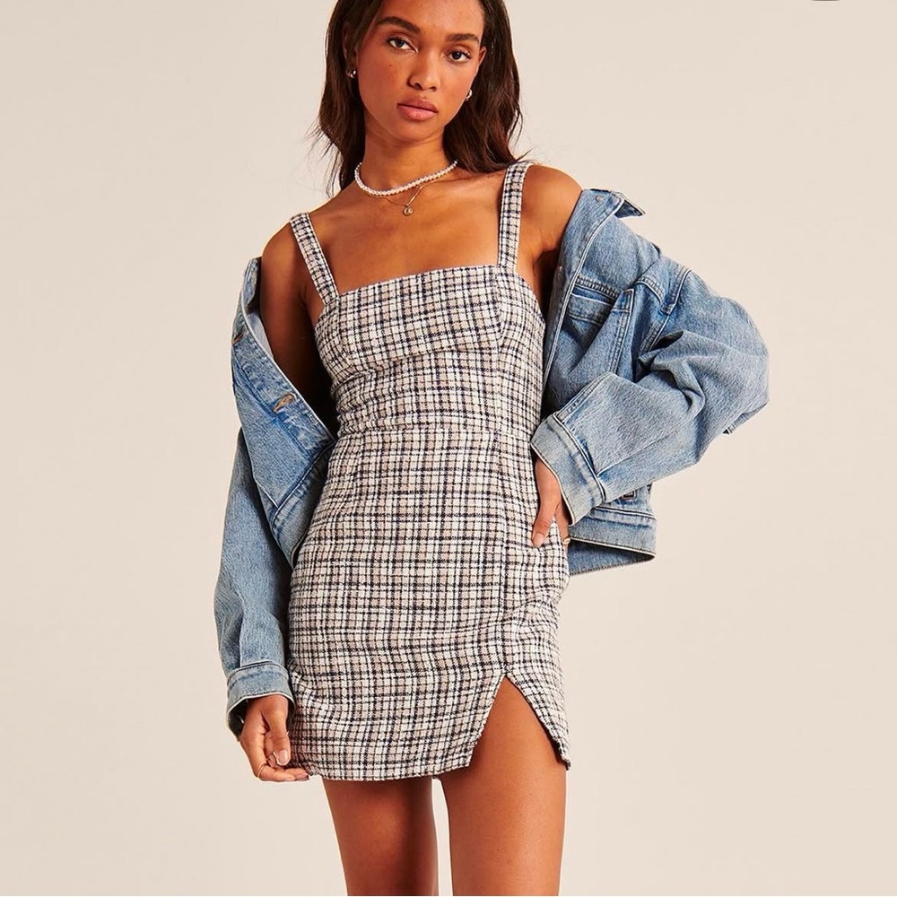 Abercrombie and fitch plaid tweed mini dress